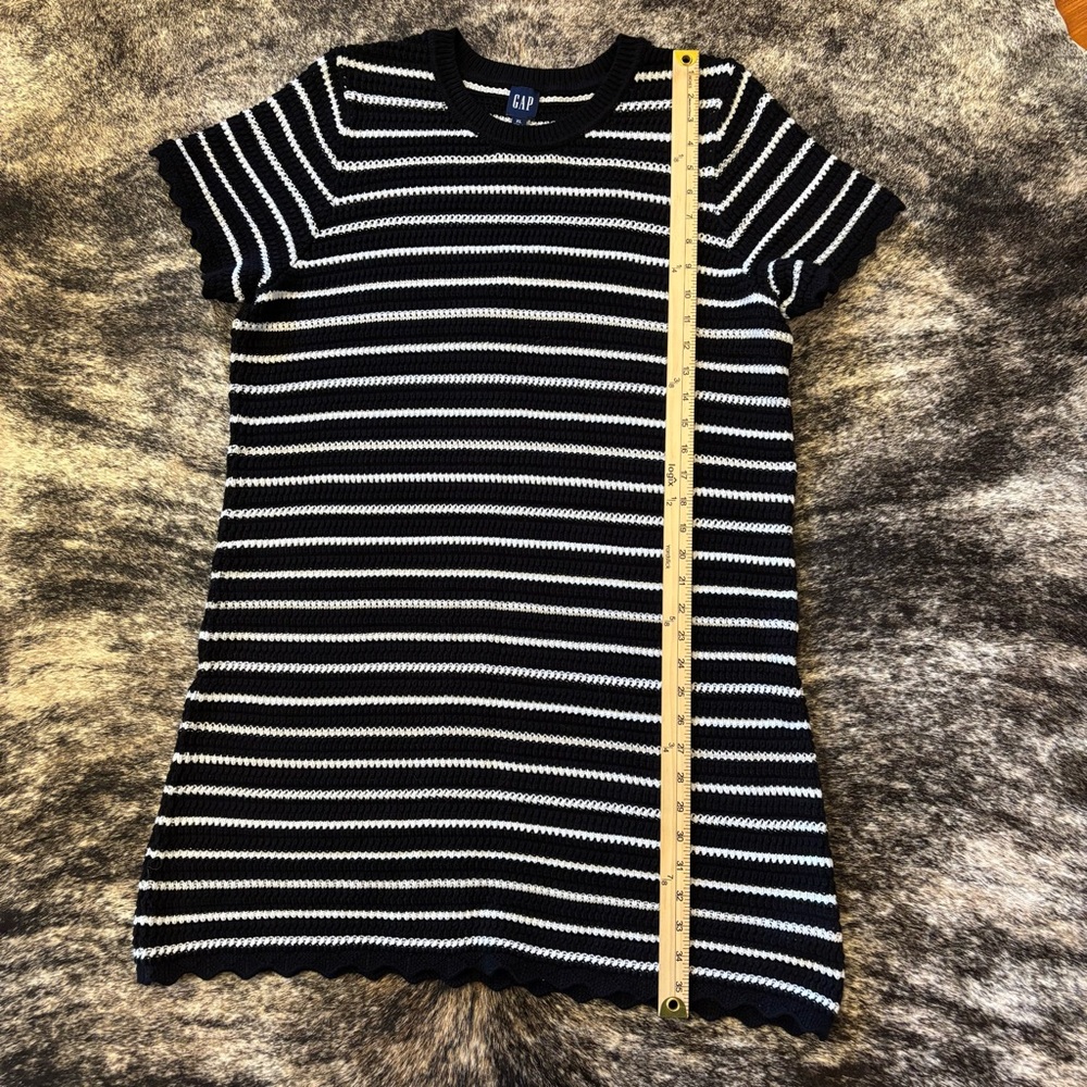 Gap Women’s Crochet Dress, 100% Cotton, Size XL, Black & White Stripes - Picture 11 of 12